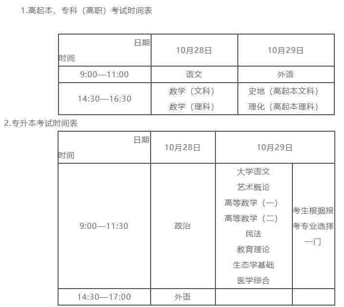 2017年浙江成人高考考试时间及科目安排(图1)
