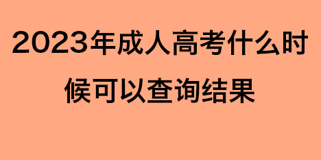 2023年成人高考什么时候可以查询录取结果